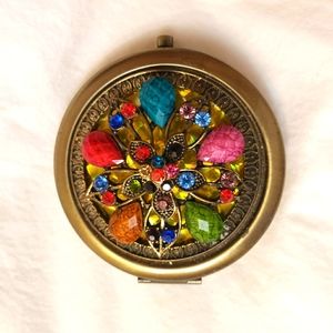Handmade Beaded compact mirror